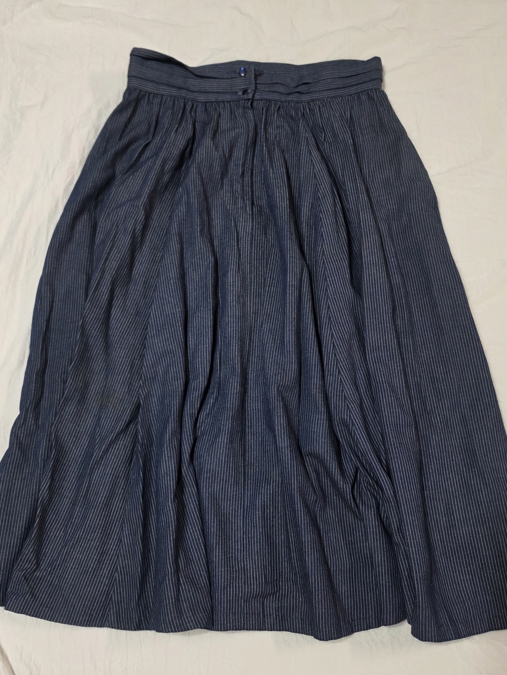 Vintage Jessica’s Gunnies Navy Pinstripe Prairie Maxi Skirt Size 13